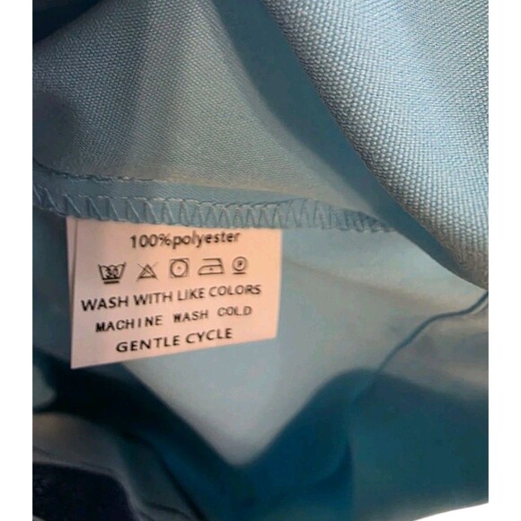 Zanzea Top And  Pants Set Womans Large Baby Blue Ultra Wide Leg Stretch NWT - Picture 13 of 13